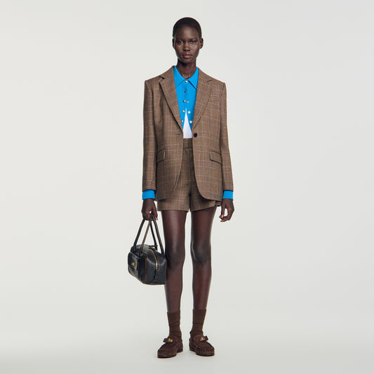 Finley Check wool jacket Taupe