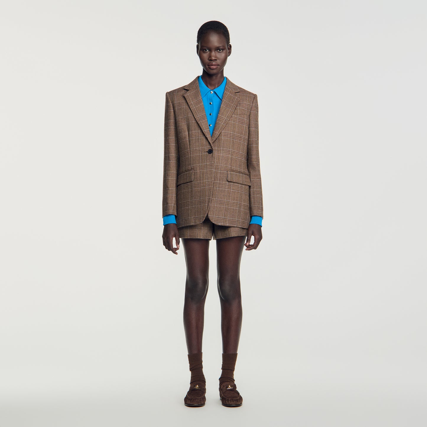 Finley Check wool jacket Taupe