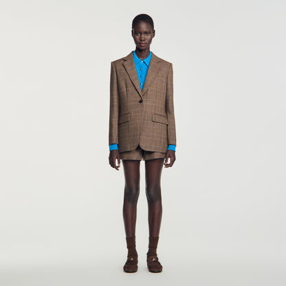 Finley Check wool jacket Taupe