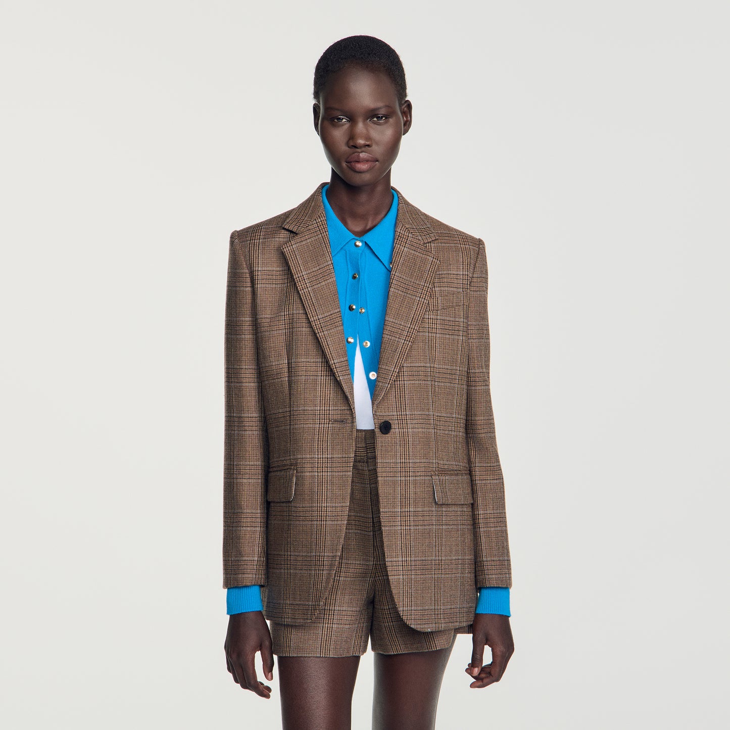 Finley Check wool jacket Taupe