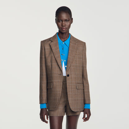Finley Check wool jacket Taupe