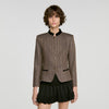 Sixtine Striped Wool Suit Jacket Taupe