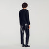 Luck Decorative Button Tweed Jacket Black