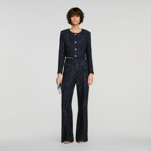 Ophelie Decorative tweed jacket Blue