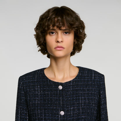 Ophelie Decorative tweed jacket Blue