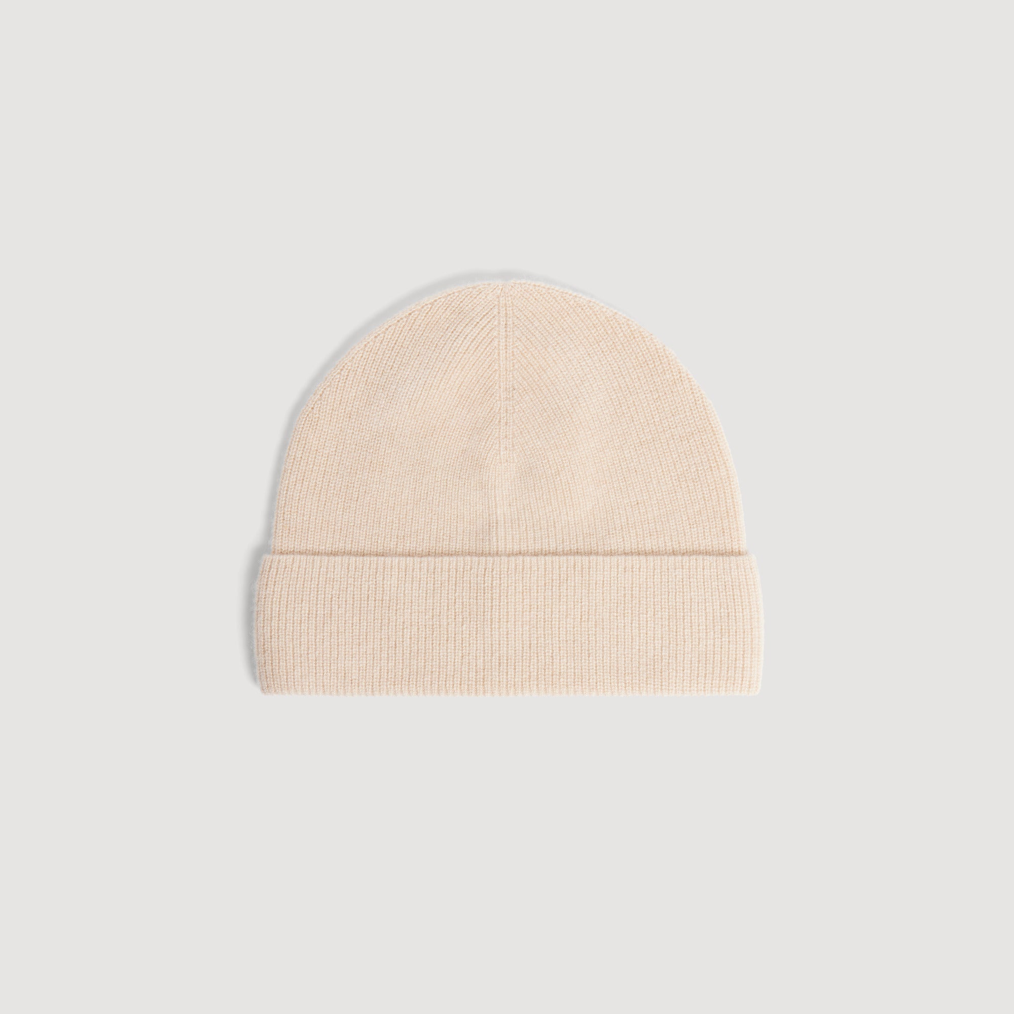 Beanie Cashmere Knitted cashmere beanie Beige