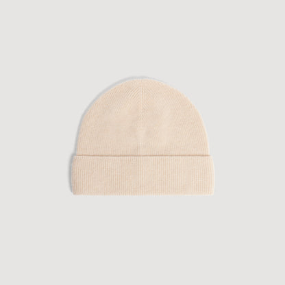 Beanie Cashmere Knitted cashmere beanie Beige