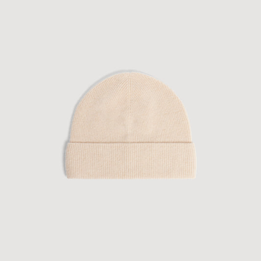 Beanie Cashmere Knitted cashmere beanie Beige