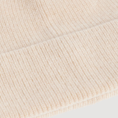 Beanie Cashmere Knitted cashmere beanie Beige