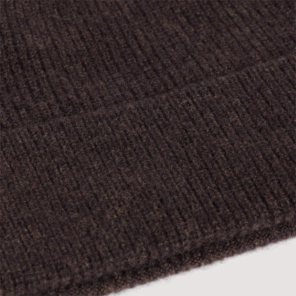 Beanie Cashmere Knitted cashmere beanie Chocolate