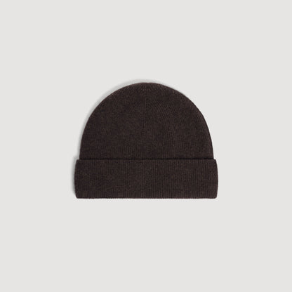 Beanie Cashmere Knitted cashmere beanie Chocolate