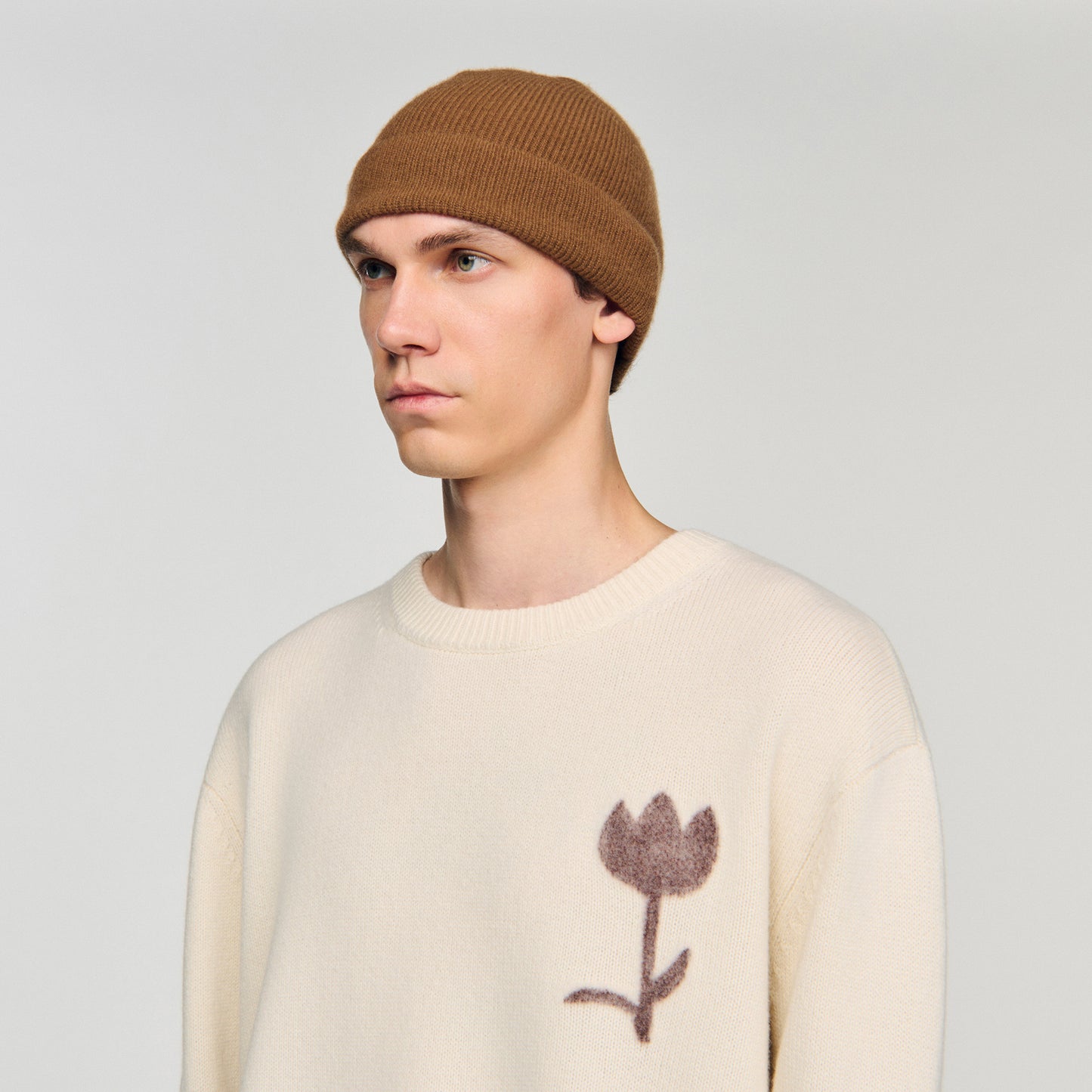 Beanie Cashmere Cashmere Hat Cognac