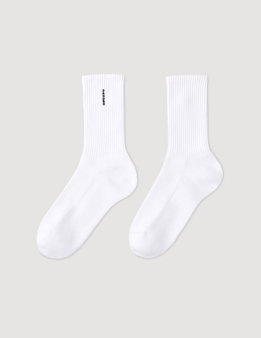 Vertical Sock Cotton Socks White