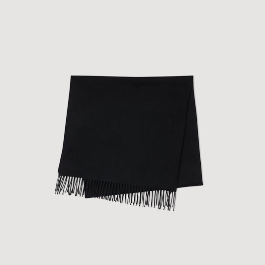 New Solid Scarf Wool And Cashmere Scarf Black