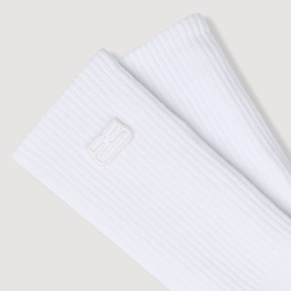 Double-S- Sock Embroidered Socks WHITE