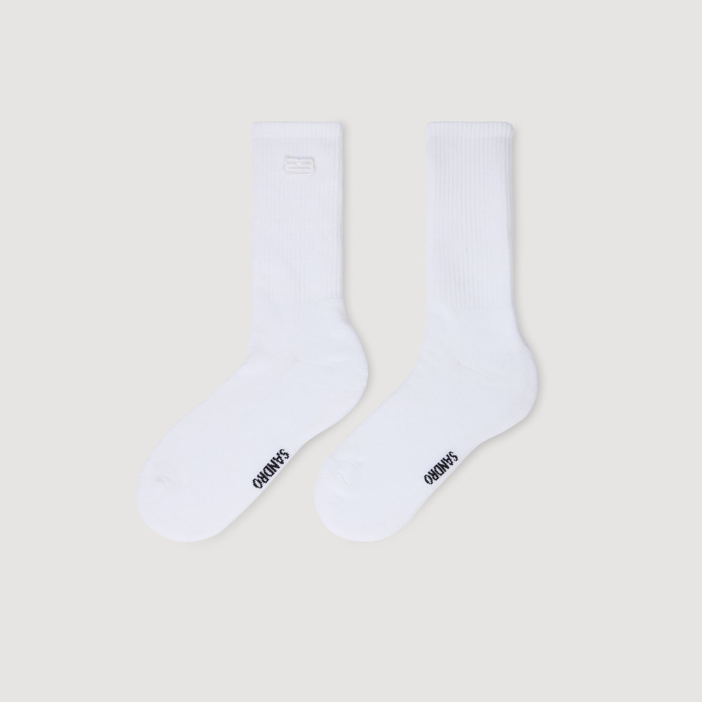 Double-S- Sock Embroidered Socks WHITE