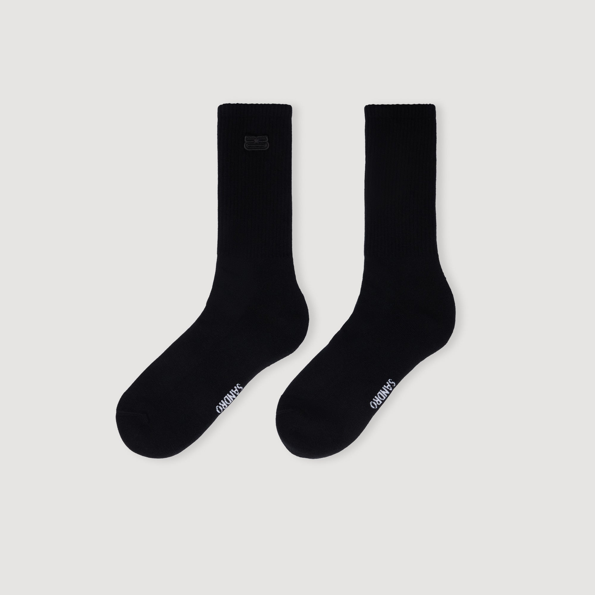 Double-S- Sock Embroidered Socks BLACK