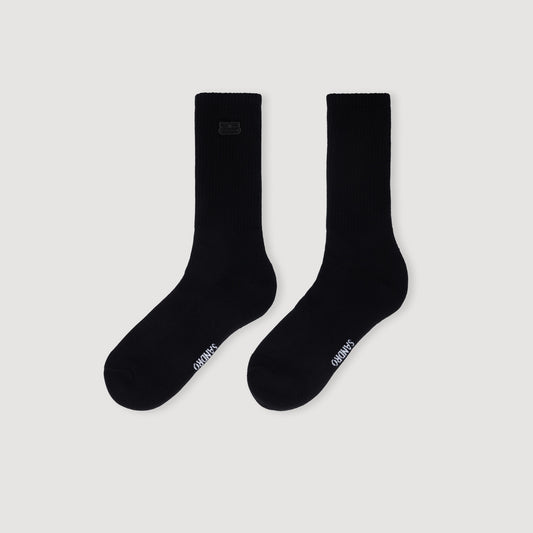 Double-S- Sock Embroidered Socks Black