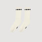 Cross Socks Embroidered Socks Off White