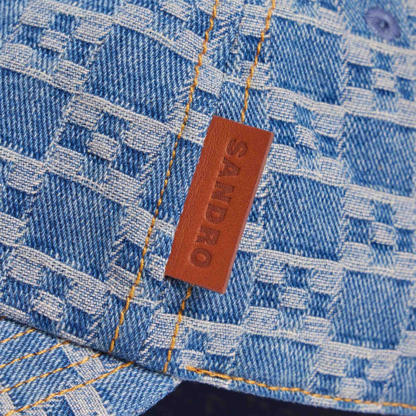 Cap Cross Wash Denim Cap With Cross Motif Blue