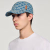 Cap Cross Wash Denim Cap With Cross Motif Blue