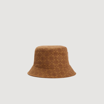 Bob Cross Denim Bucket Hat With Patch Camel