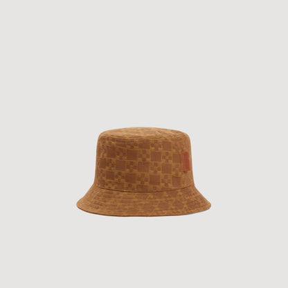 Bob Cross Denim Bucket Hat With Patch Camel