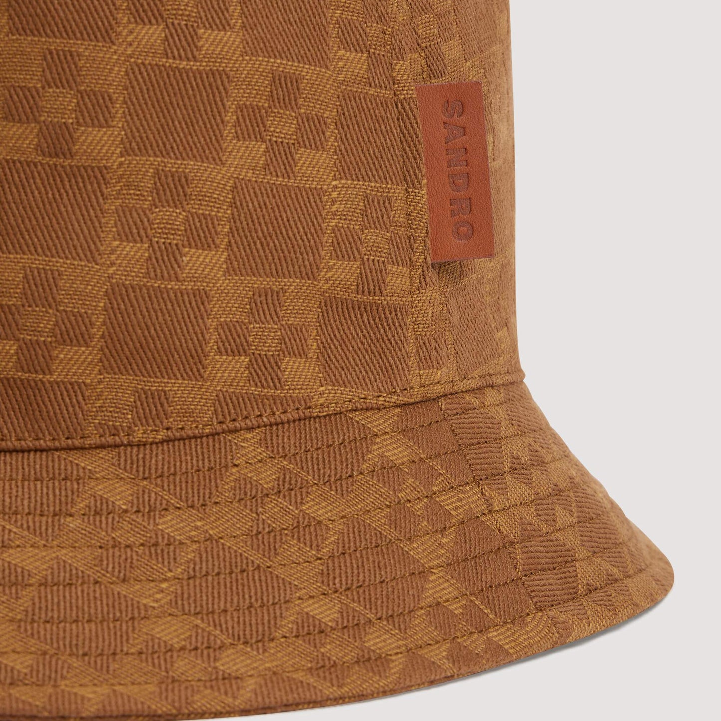 Bob Cross Denim Bucket Hat With Patch Camel