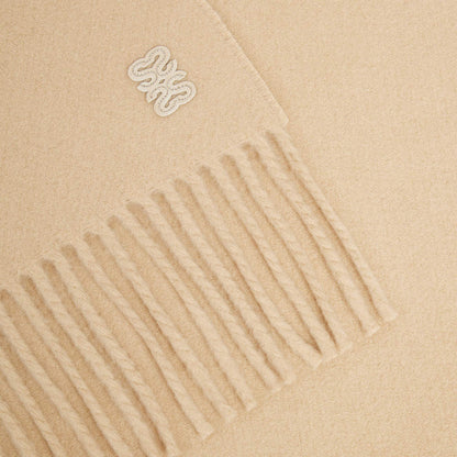Patch 4S Scarf Fringed wool scarf Beige