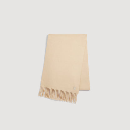 Patch 4S Scarf Fringed wool scarf Beige