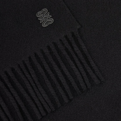 Patch 4S Scarf Fringed wool scarf Black