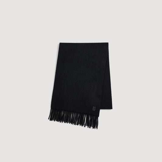 Patch 4S Scarf Fringed wool scarf Black