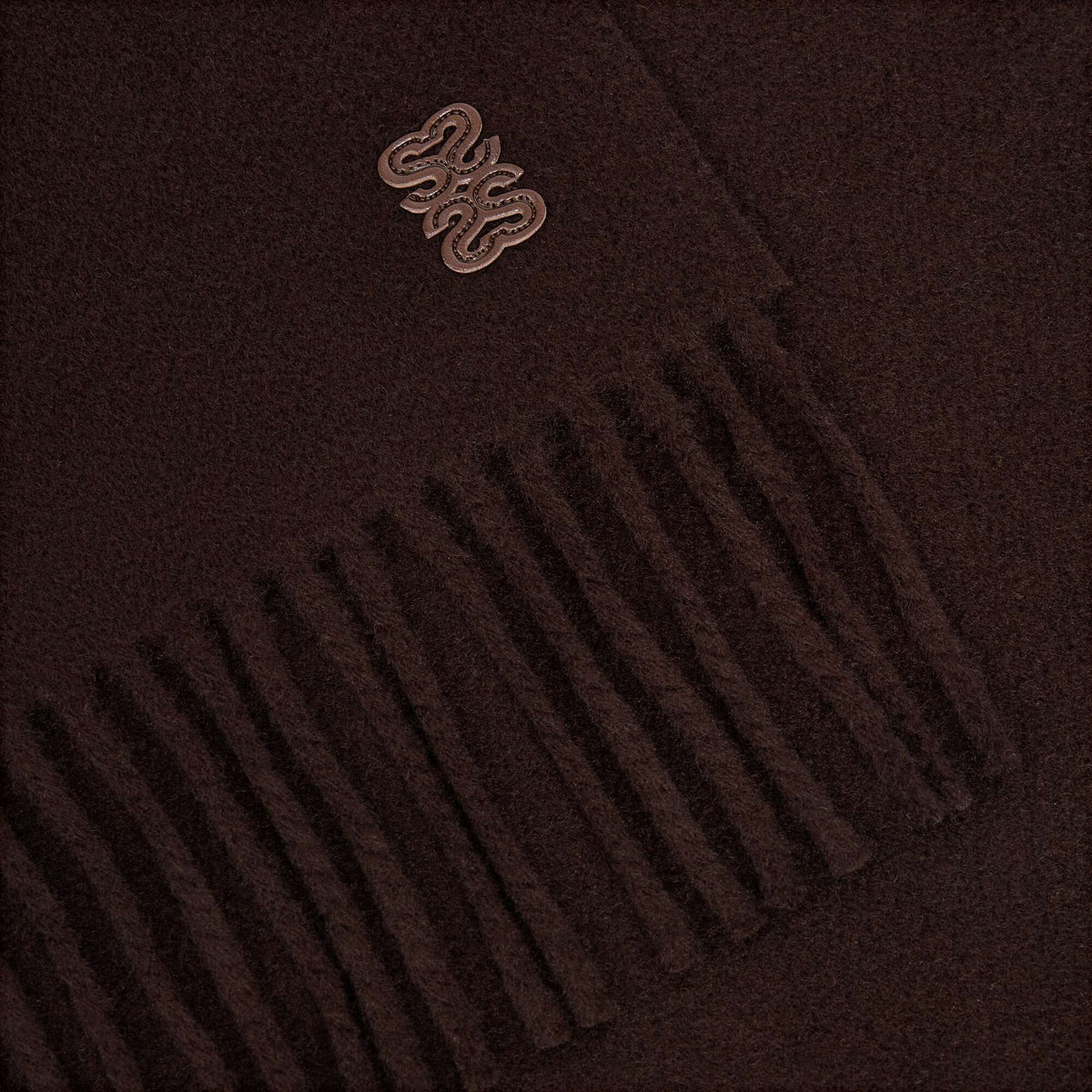 Patch 4S Scarf Fringed wool scarf Chocolate