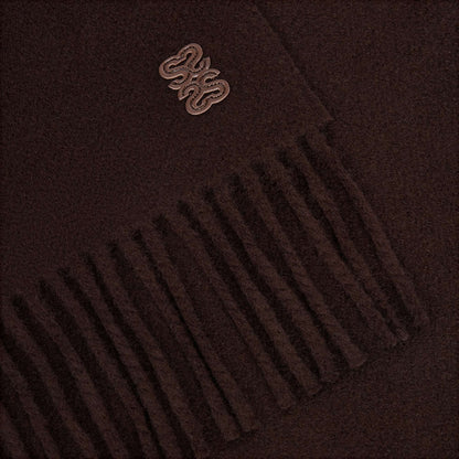 Patch 4S Scarf Fringed wool scarf Chocolate
