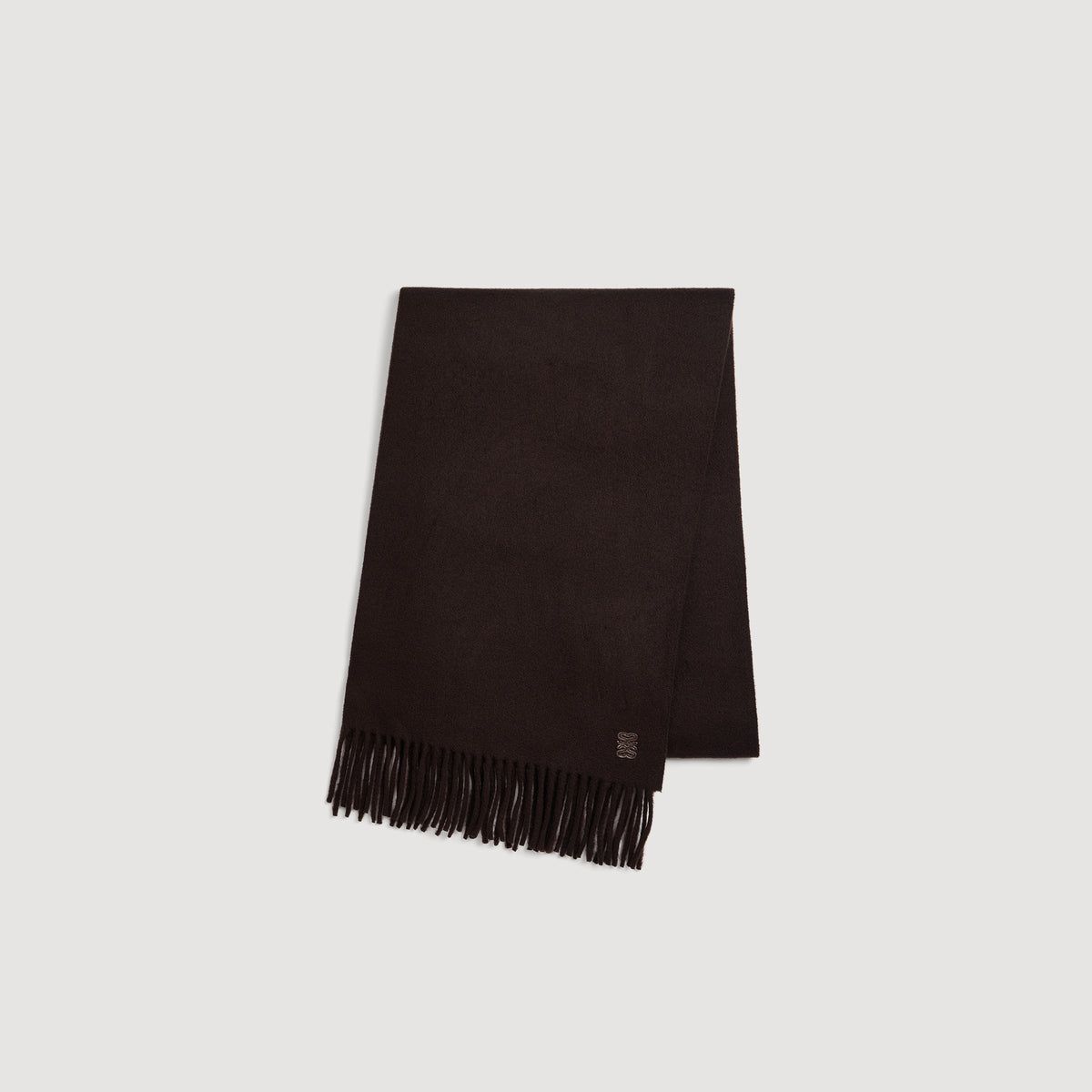 Patch 4S Scarf Fringed wool scarf Chocolate