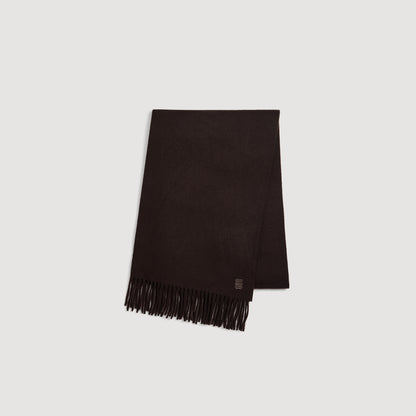 Patch 4S Scarf Fringed wool scarf Chocolate