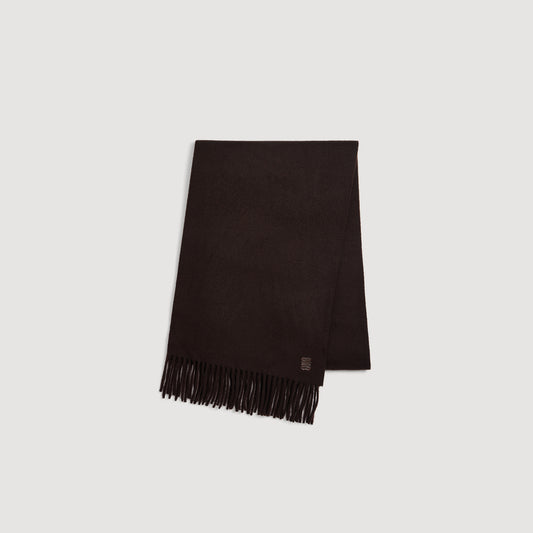 Patch 4S Scarf Fringed wool scarf Chocolate