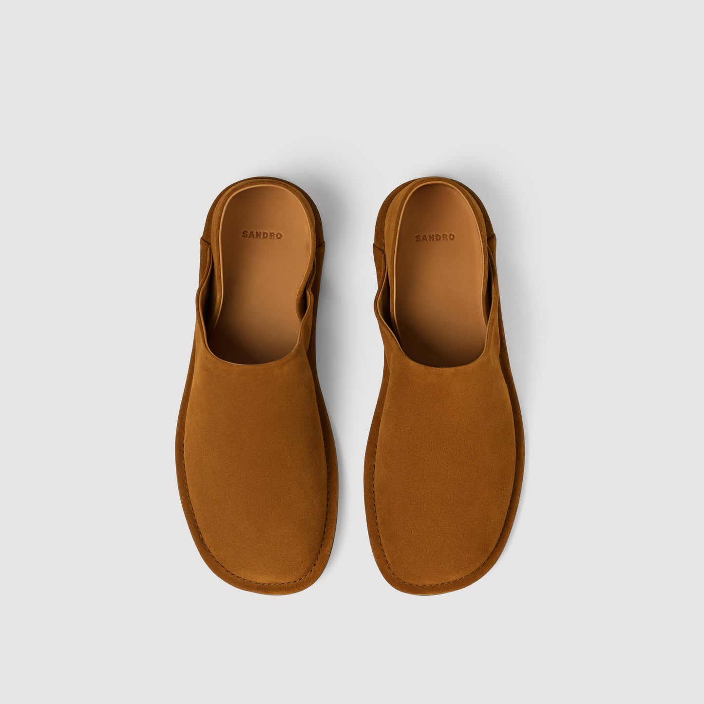 Suede Slipper Split Leather Slippers Cognac