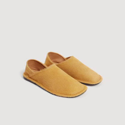 Hair On Slipper Calf hair slippers Camel