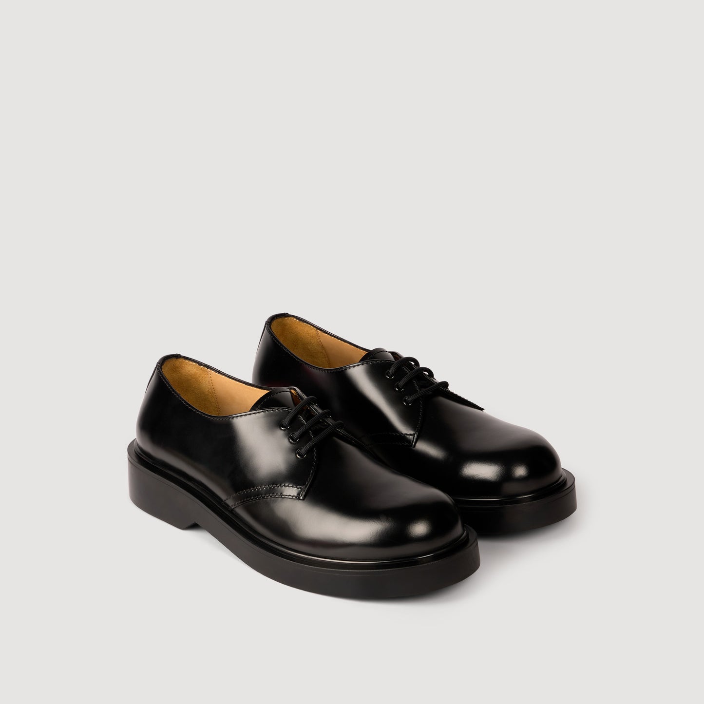 Chunky Derby Patent Leather Derbies Black