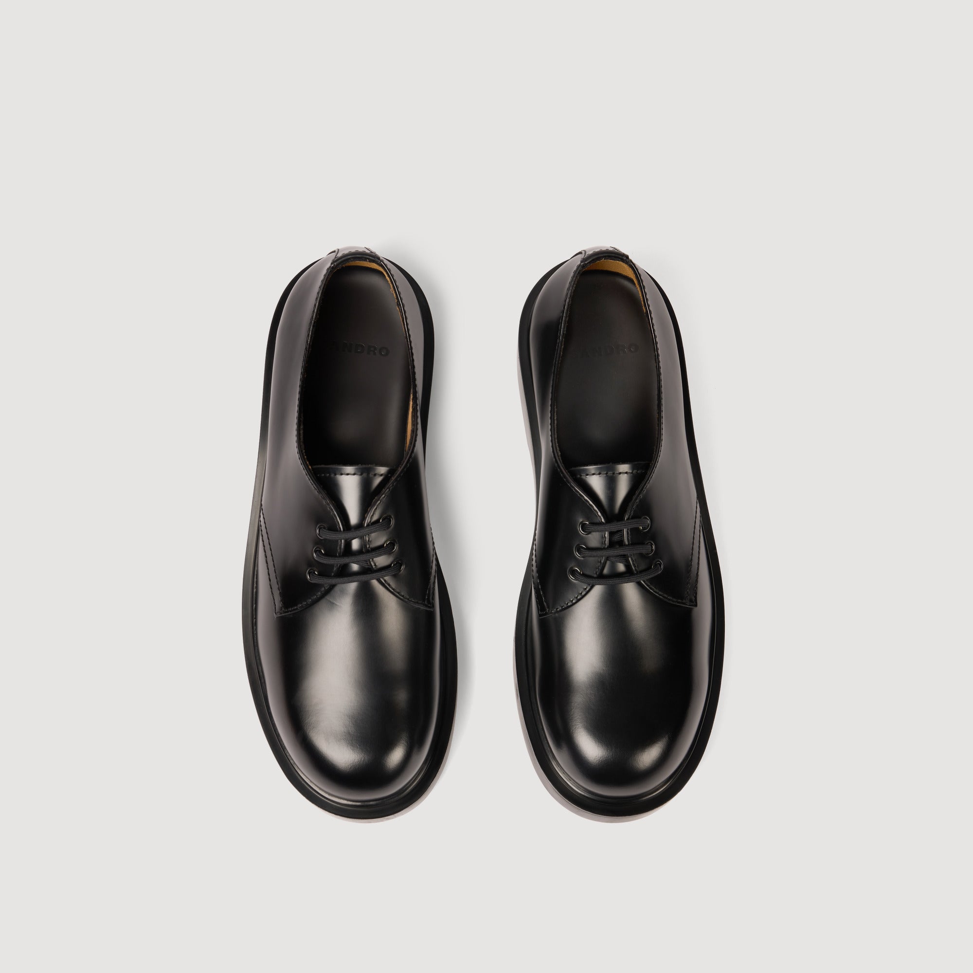 Chunky Derby Patent Leather Derbies Black