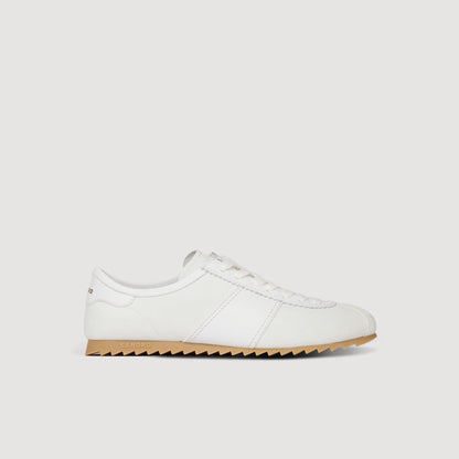 Soft Runner Leather And Suede Low-Top Trainers White