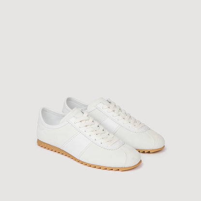 Soft Runner Leather And Suede Low-Top Trainers White