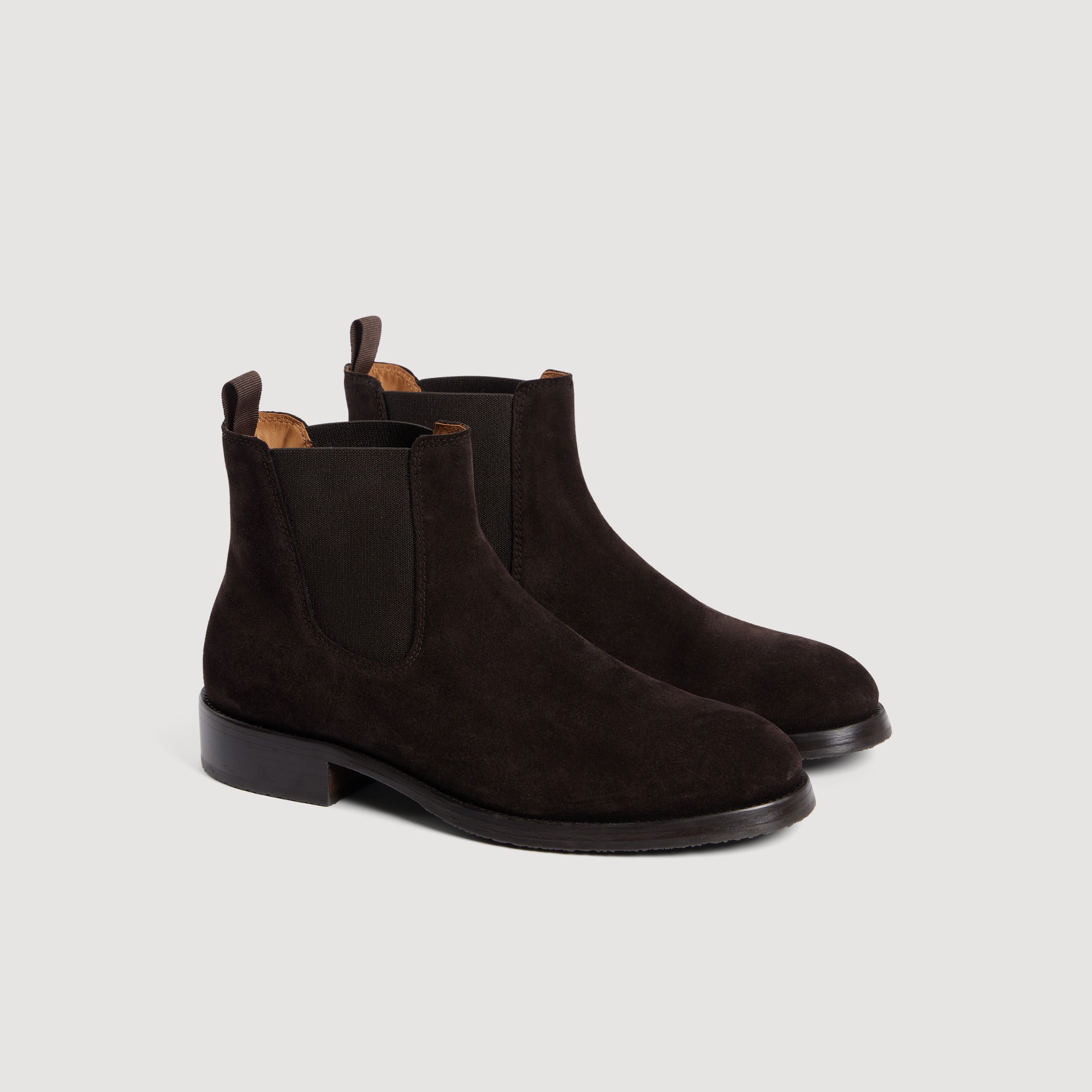Chelsea Suede Boots Split leather Chelsea boots Chocolate