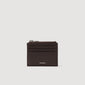 Zipper Synthetic Leather Cardholder Chocolate