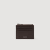 Zipper Synthetic Leather Cardholder Chocolate