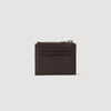 Zipper Synthetic Leather Cardholder Chocolate