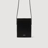 Phone Holder Leather Shoulder Bag Black