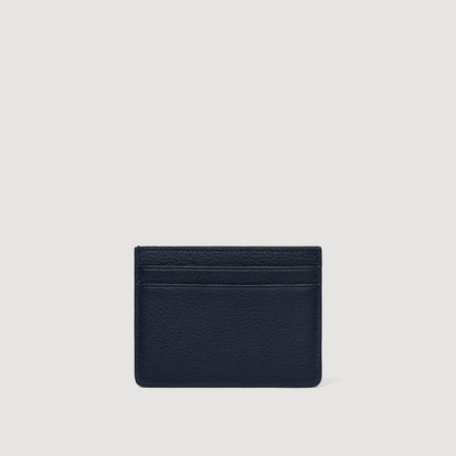 Holder Grain Grained Leather Card Holder NAVY BLUE