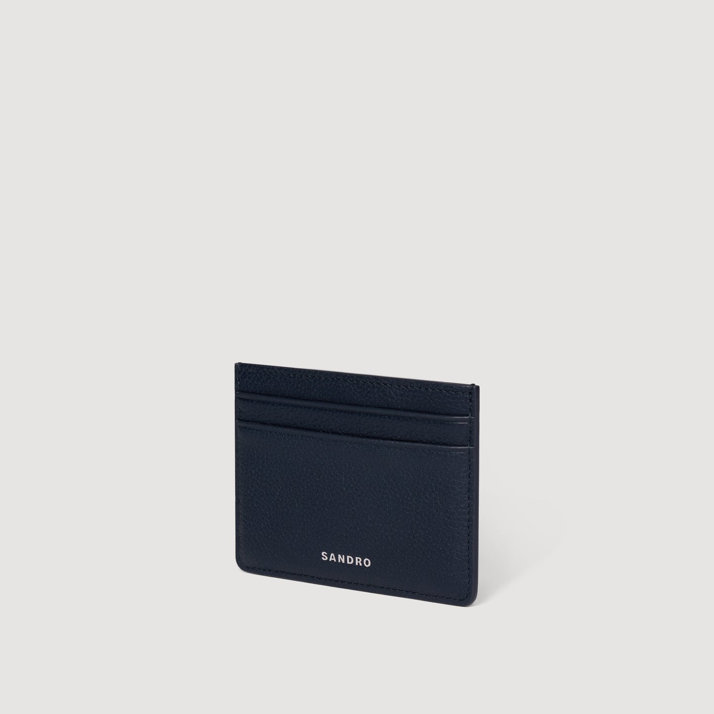 Holder Grain Grained Leather Card Holder NAVY BLUE